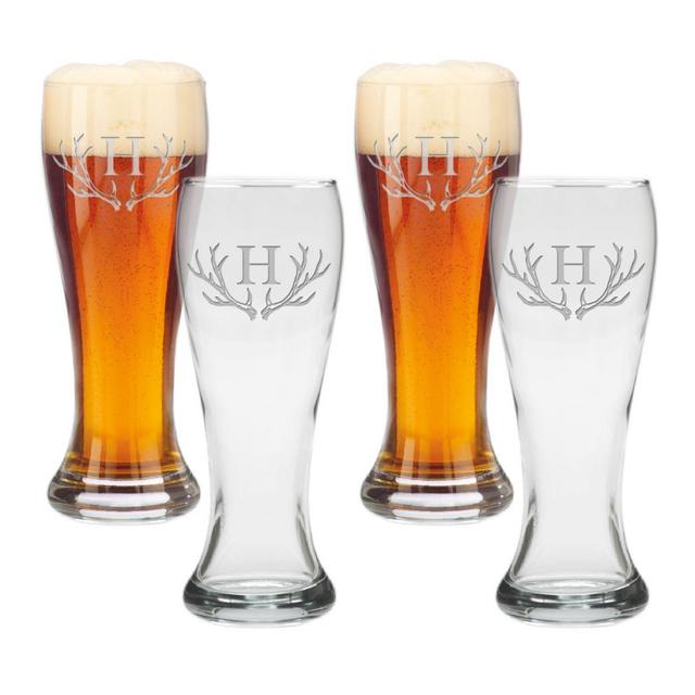 Carved Solutions Antler Pilsner Glasses (Set of 4)