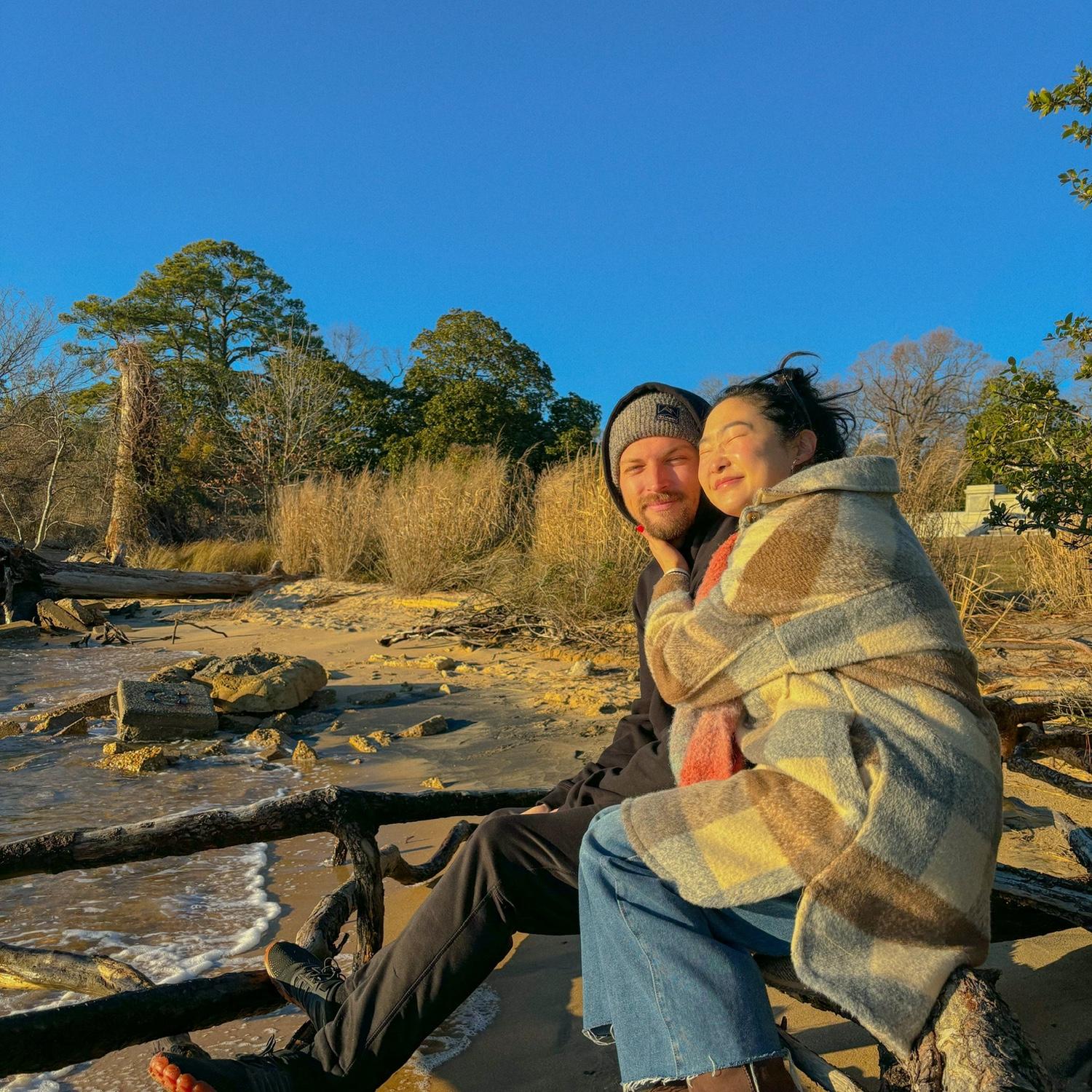 By the James River in Newport News at the start of this year.