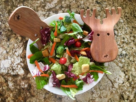 Moose salad serving utensils
