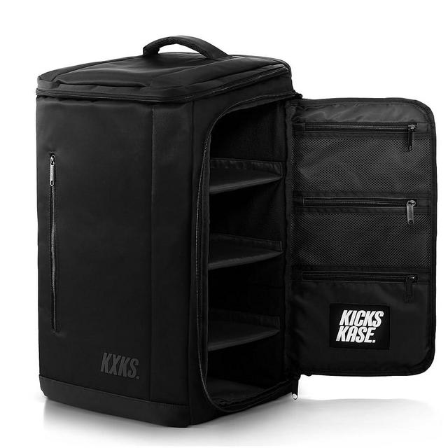 KXKS. (Kicks Kase Premium Sneaker & Travel Backpack - Travel Sneaker Bag for Shoes, Perfect Gym Sports Bag, Luggage (Triple Black)