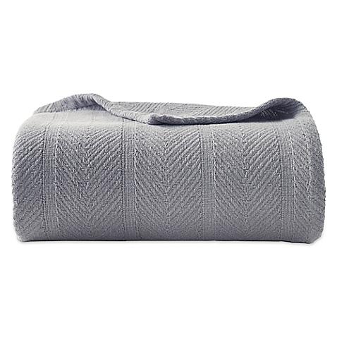 Eddie Bauer® Herringbone Cotton Full/Queen Blanket in Grey