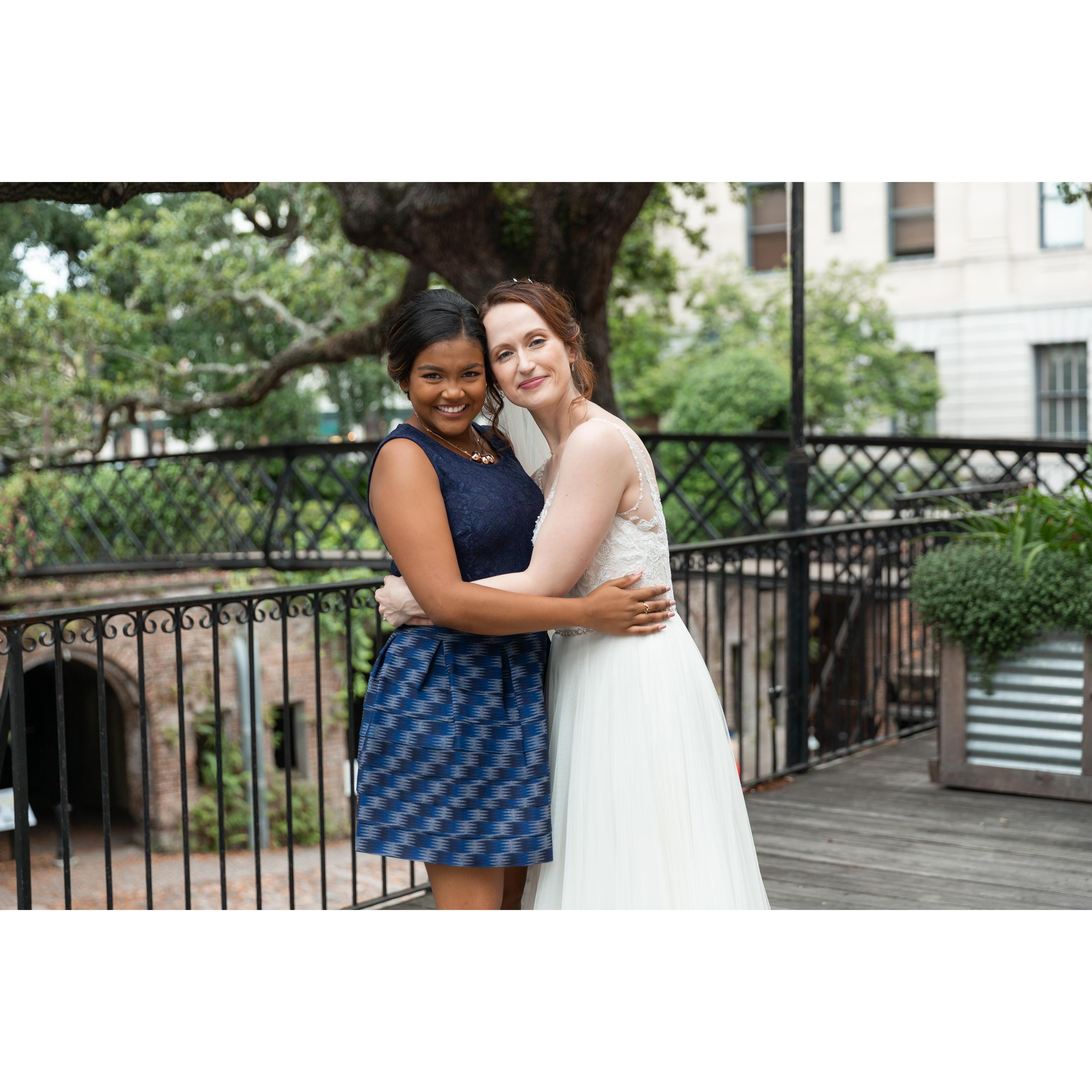 Victoria and her bridesmaid/Andrew's niece Micah
