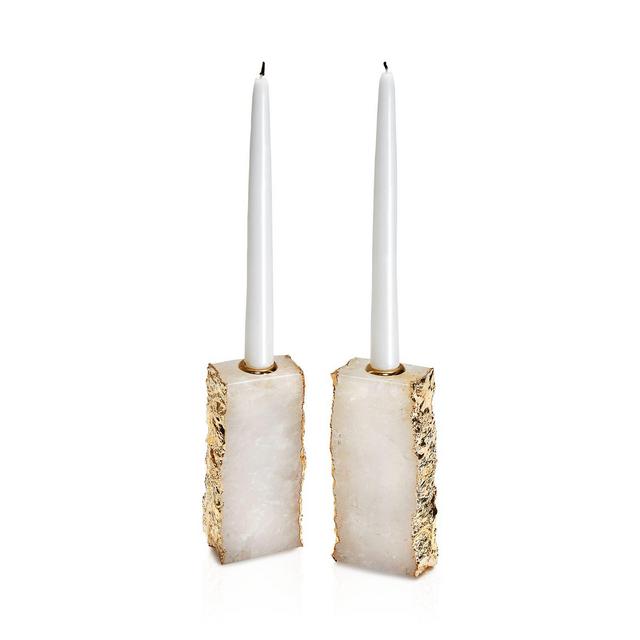 ANNA new york by RabLabs Dourado Crystal & Gold Candlestick, Set of 2