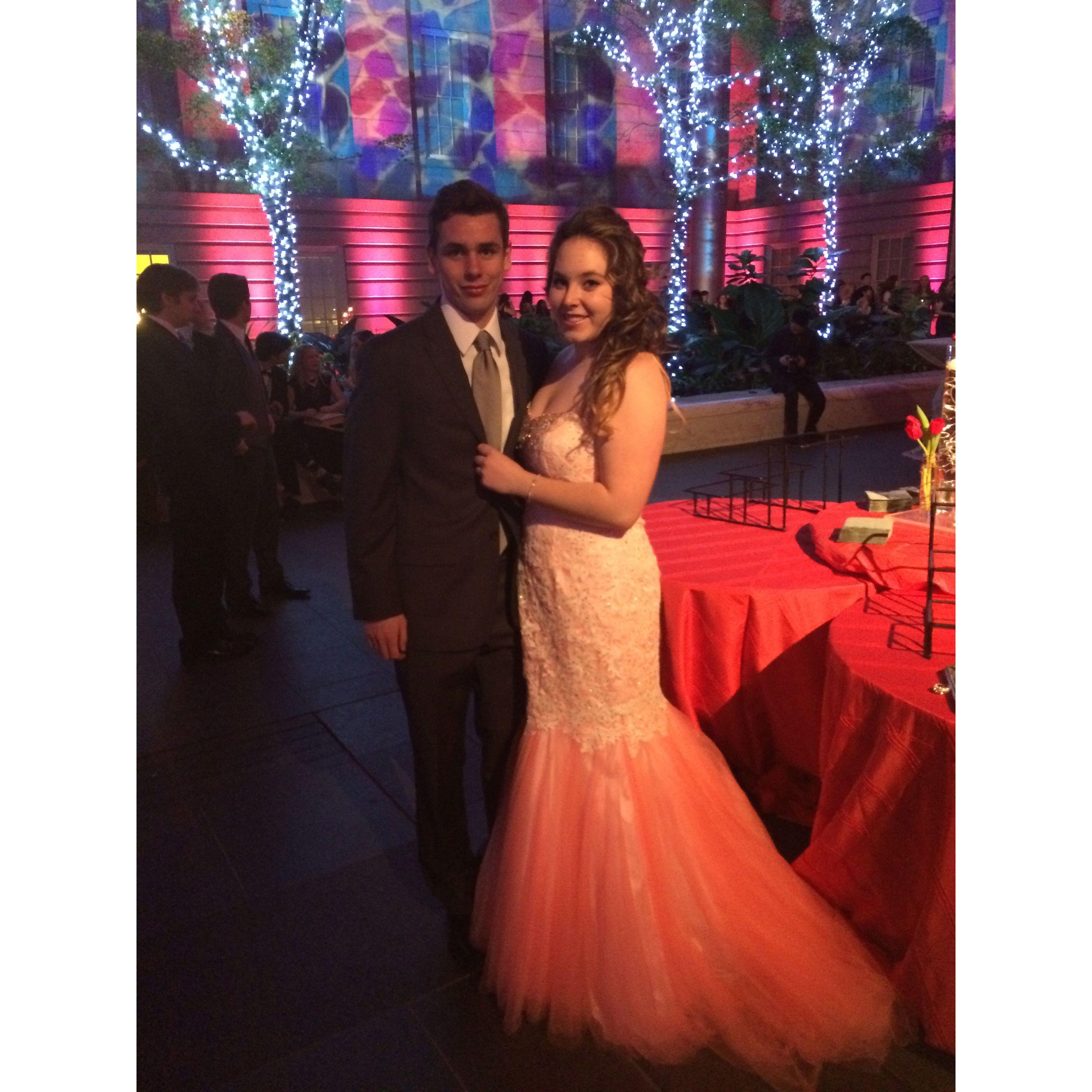 Olivia and Vince during American University's Founder's Day Ball at the National Portrait Gallery in 2016.