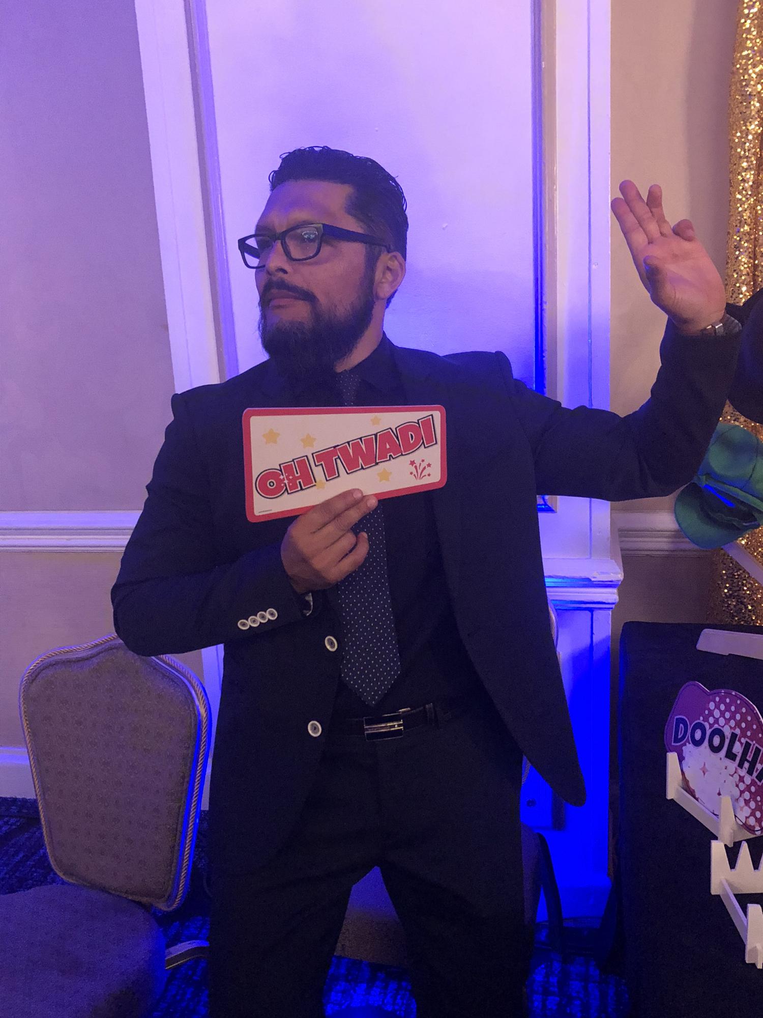Practicing his bhangra moves