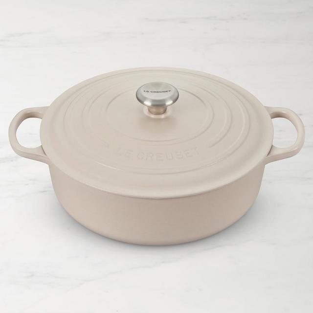 Le Creuset Signature Enameled Cast Iron Round Wide Dutch Oven, 6 3/4-Qt., Brioche