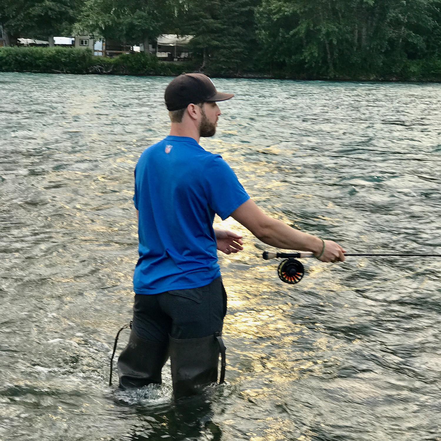 Learning to flyfish at 10:30pm in Alaska