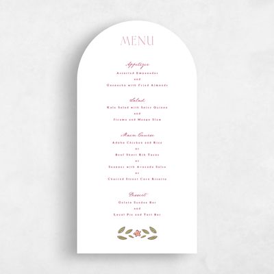 White Arch Wedding Menu - Aria