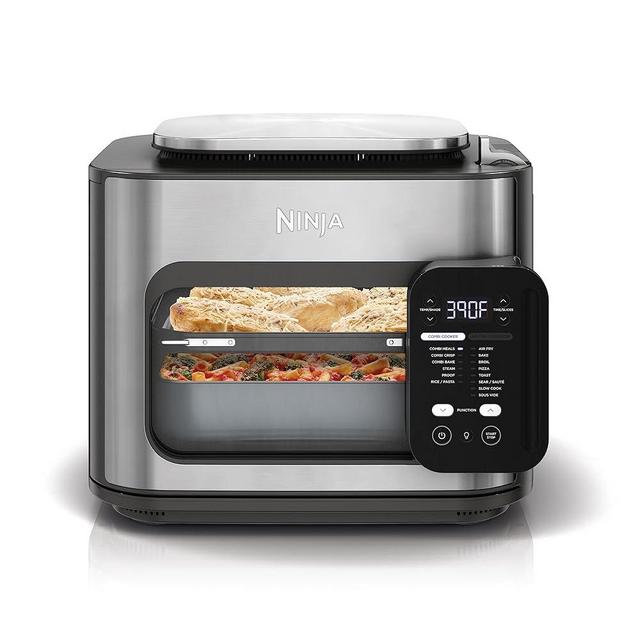 Ninja SFP701 Combi All-in-One Multicooker, Oven, & Air Fryer, Complete Meals in 15 Mins, 14-in-1 Functions, Combi Cooker + Air Fry, Bake, Roast, Slow Cook and More, 3 Accessories, Stainless Steel