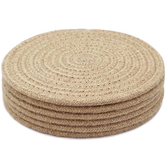 KITLAB 8 Inch Trivets for Hot Dishes, Hot Pots and Pans, Thick Heat Resistant Large Coaster, Multifunctional Hot Pads for Table & Countertop, 6 Pcs