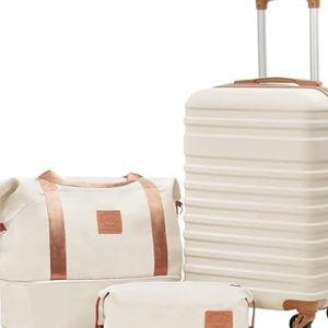 COOLIFE Unisex Adult Luggage Bags, White