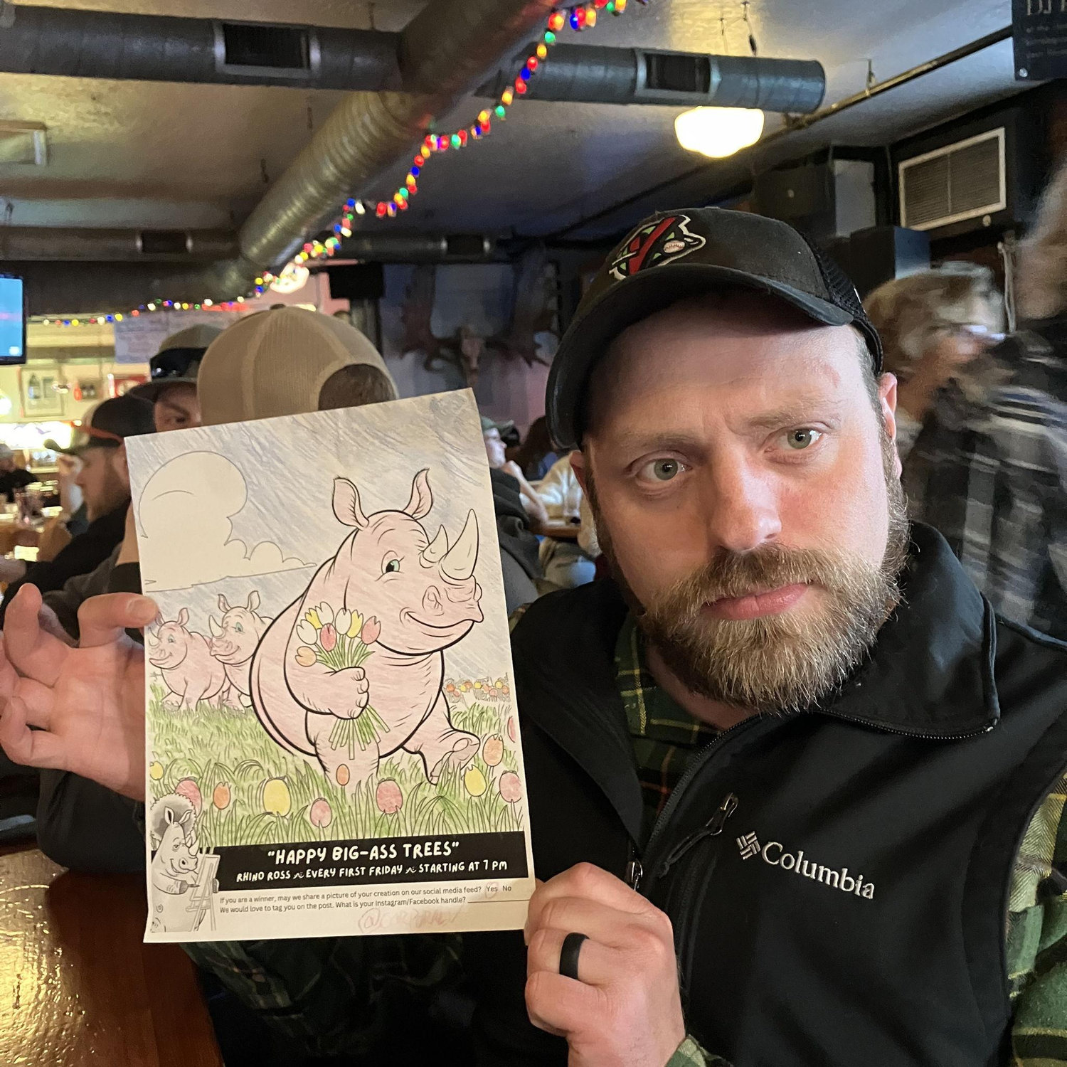 James and his rhino coloring page. This was at an event at The Rhino.