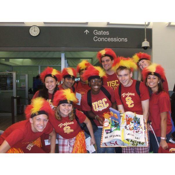 Cory loved that Mike was shameless and agreed to wear all of the USC spirit swag. He even made the book you see in this photo!