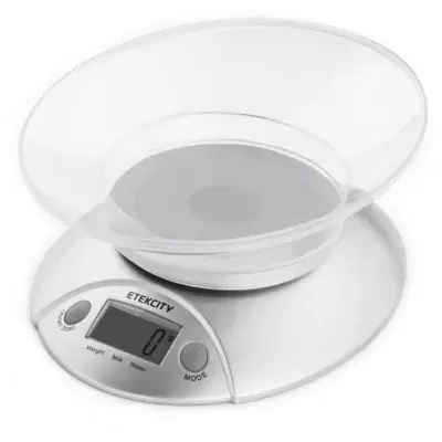 Etekcity Digital Kitchen Food Scale in Silver with Detachable Bowl