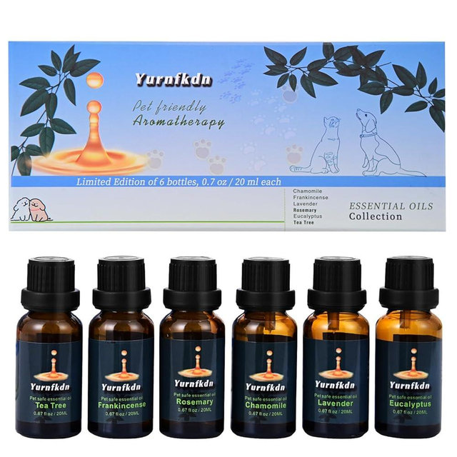 Pet-Friendly Essential Oil Set: Home Fragrance and Stress Relief. Safe for Dogs and Cats, Suitable for Aromatherapy Diffuser Bottles, Incense Sticks, and Candles, with six Interchangeable scents.