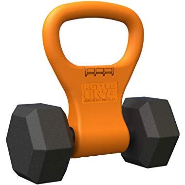 Kettle Gryp - Kettlebell Adjustable Portable Weight Grip Travel Workout Equipment Gear for Gym Bag, Crossfit WOD, Weightlifting, Bodybuilding, Lose Weight | Clamps to Dumbells | Made in U.S.A.