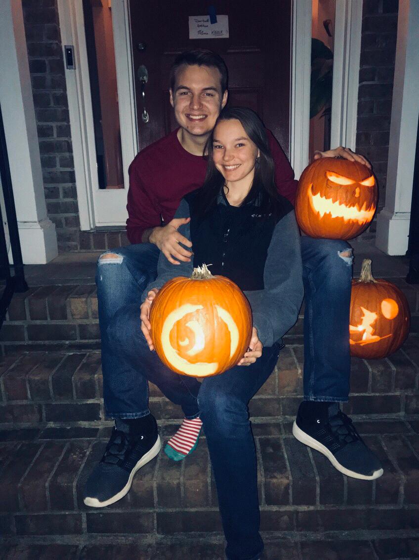 Second year carving pumpkins!