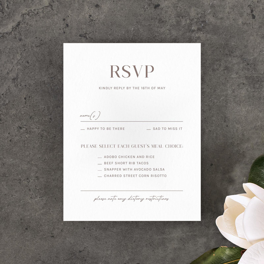 Latona Portrait | Brown | Zola Wedding Invitations