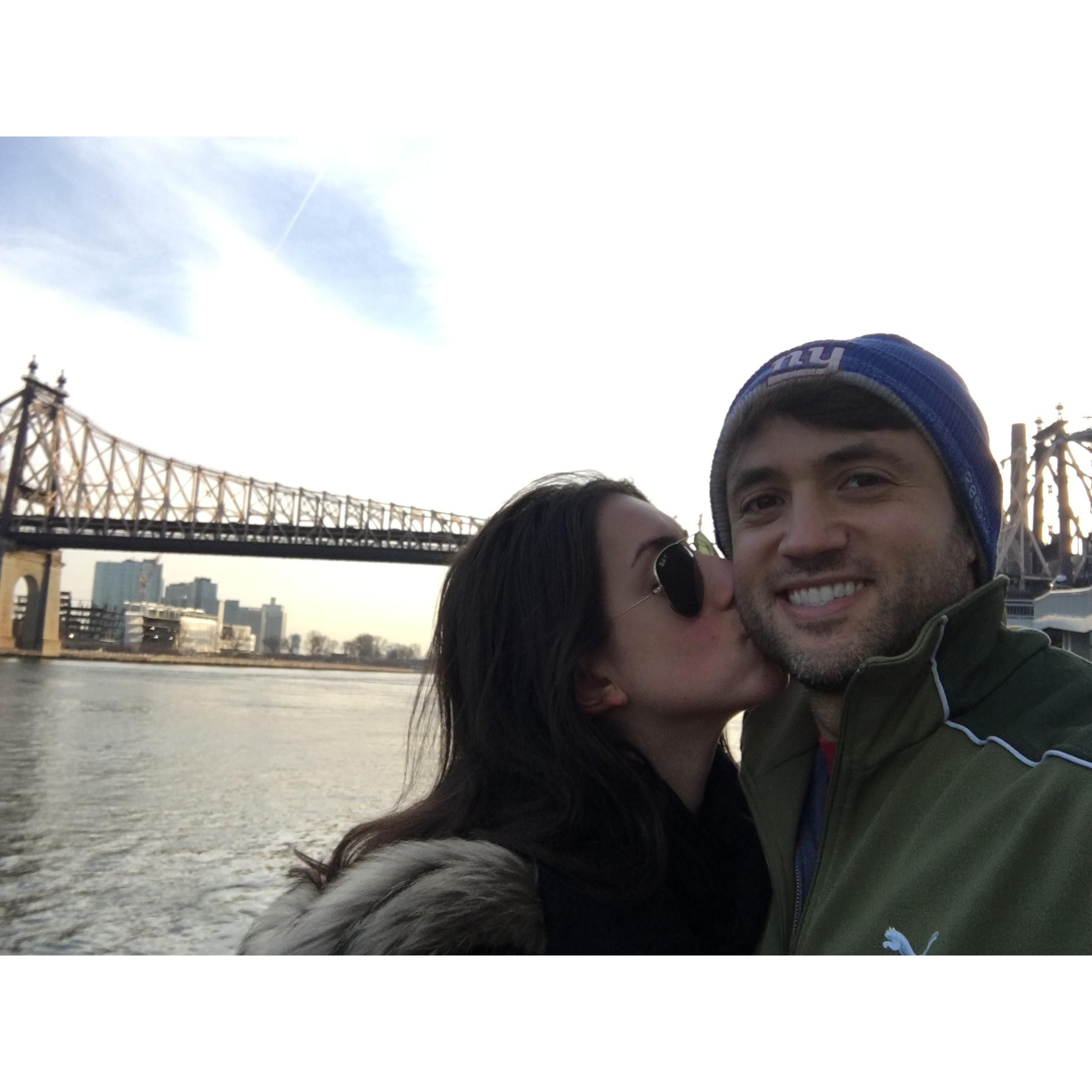 One of our earlier dates - taking a stroll along the East River.