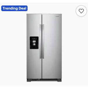 Whirlpool - 25 cu. ft 36-inch Wide Side-by-Side Refrigerator - Fingerprint-Resistant Stainless Finish