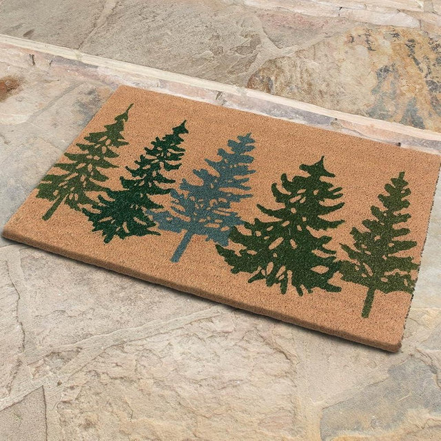 BLACK FOREST DECOR Pine Grove Coir Mat, Wood, Decorative Accent, 30" W x 18" L