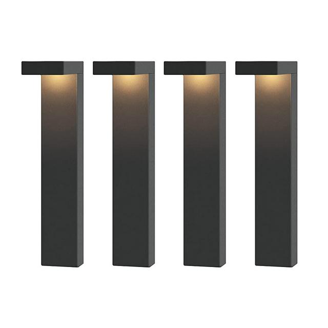 GKOLED 4-Pack Low Voltage Landscape Pathway Light, 9-15V AC/DC Outdoor Walkway Lighting with 3W Integrated LED Chips for Yard Lawn, Ground Stake Included, IP66+ Rated, Die-cast Aluminum Housing, Black