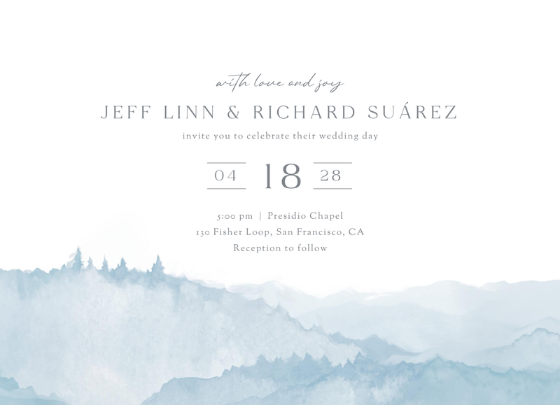 Denver Landscape | Dusty Blue | Zola Wedding Invitations