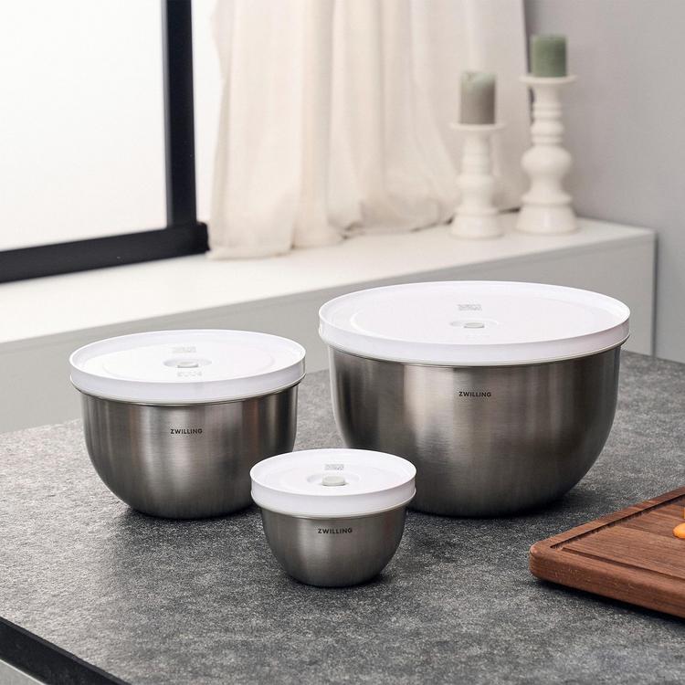 ZWILLING, Fresh & Save 3-Piece Stainless Steel Vacuum Bowl Set | Zola