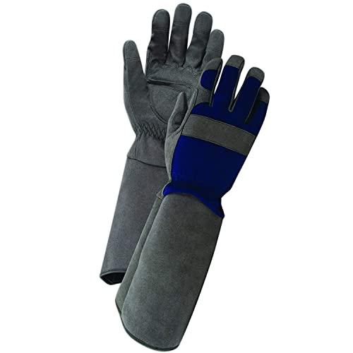 Professional Rose Pruning Thornproof Gardening Gloves with Extra Long Forearm Protection for Men (TE194T) - Puncture Resistant, Large (1 Pair)