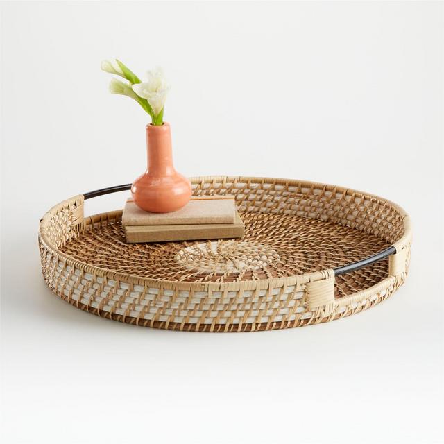 Meza Two Toned Rattan Tray