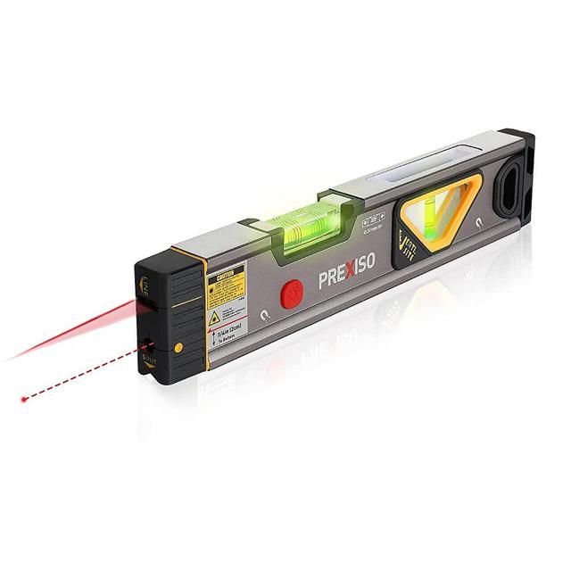 PREXISO 2-in-1 Torpedo Laser Level, 32ft Line & 98ft Point Laser Leveler Tool for Leveling and Alignment, Shock Resistant & Magnetic, with LED Lights, Ideal for Ceiling/Wall Application