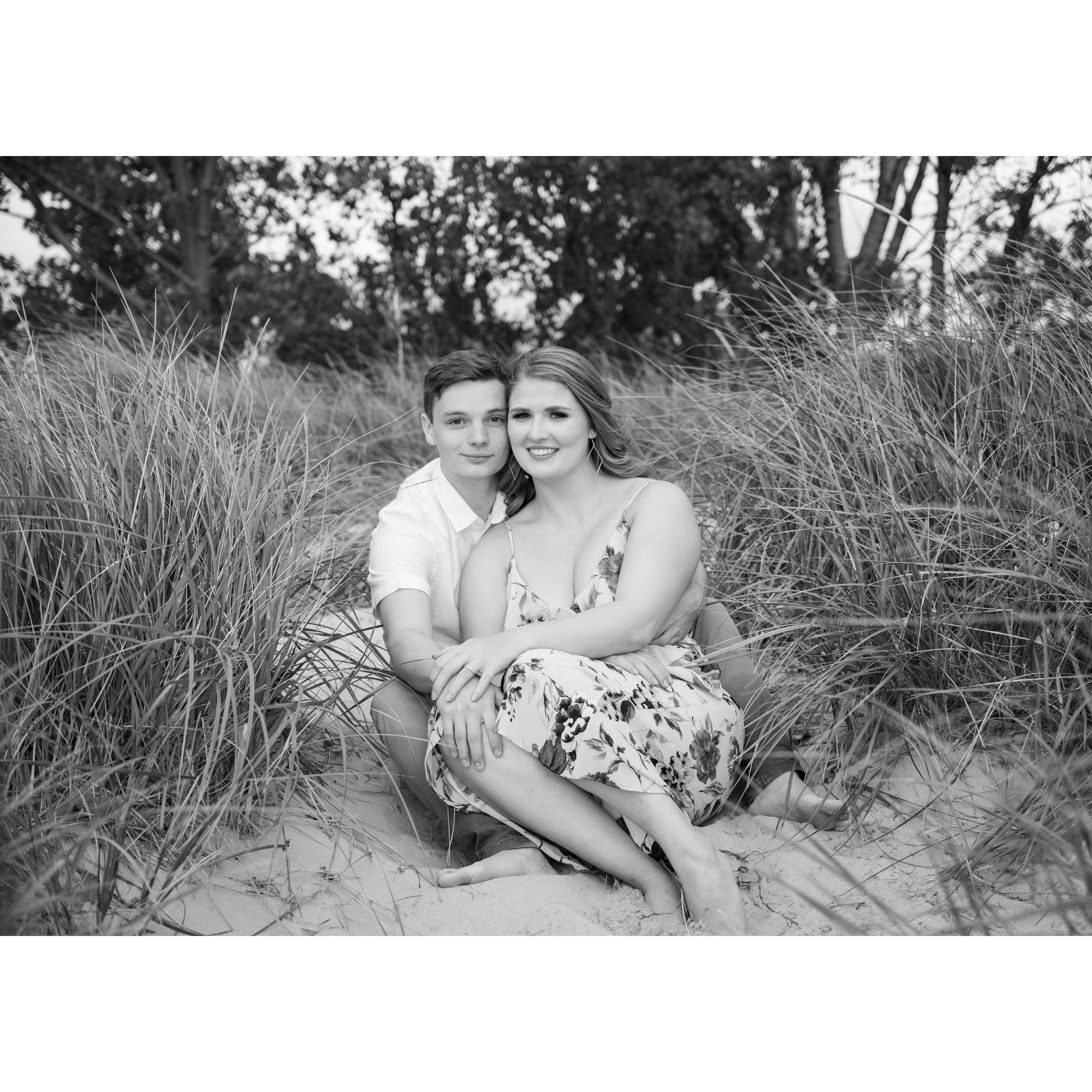Our engagement shoot, at St. Joseph, Michigan.