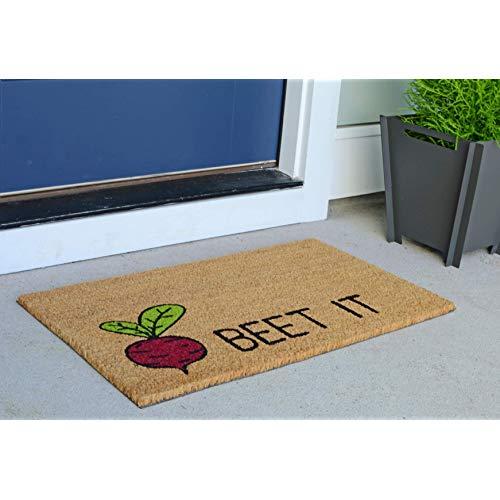 Beet It Door Mat, All Natural Coir Fiber with PVC Backing, 17x29 ADB035