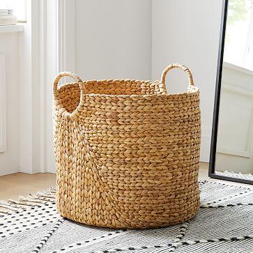 Curved Seagrass Basket, Natural, Large