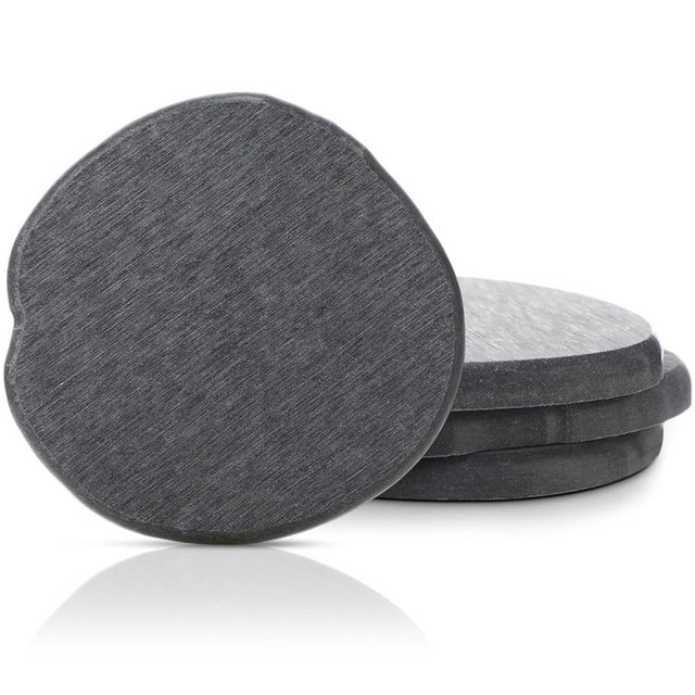 Diatomaceous Earth Coasters Set of 4，Cool Absorbent Quick-Dry Drink Coasters for Desks, Cute Modern Stone Design with Stylish Grey Aesthetic (4, Grey)