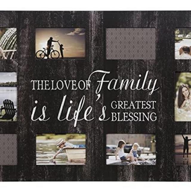 Gallery Solutions Rustic Wood Plank Family Wall Hanging Picture, Holds 18 4" x 6" Photos Collage Frame