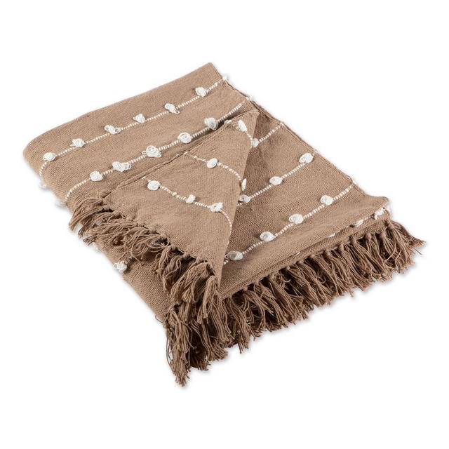 50"x60" Woven Loop Throw Blanket Stone - Design Imports