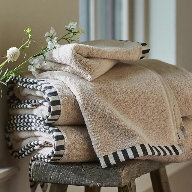 The Sloane Stripe Trim Soft Cotton Towel Collection