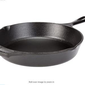 Lodge 13-1/4 Inch Cast Iron Pre-Seasoned Skillet – Signature Teardrop Handle - Use in the Oven, on the Stove, on the Grill, or Over a Campfire, Black