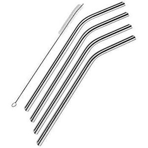 Straws for YETI RTIC, YookeeHome 10.5" Eco-friendly Borosilicate Glass Reusable Drinking Straws- 4 Straight Straws + 4 Bent Straws + 2 Clean Brush