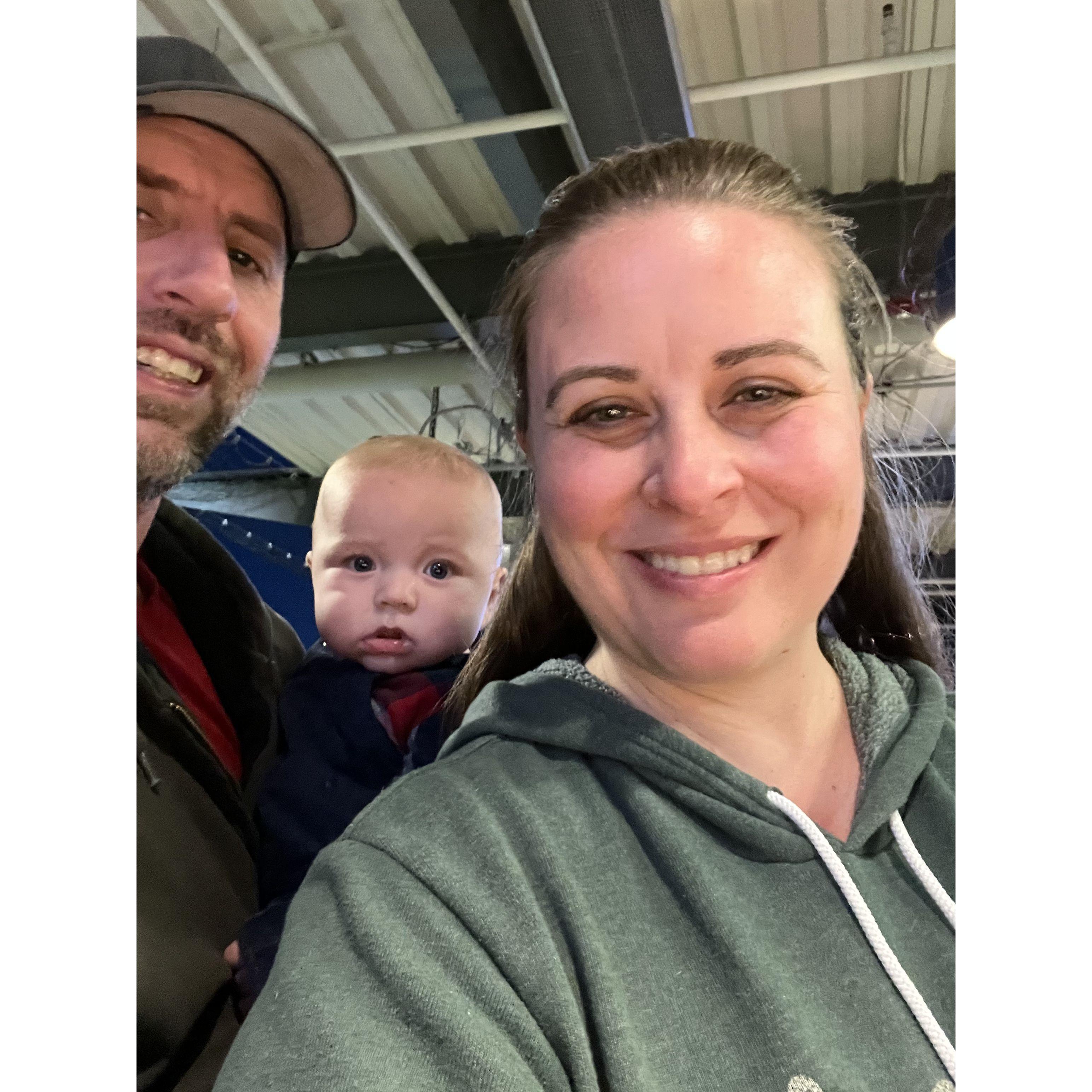 Robert showing off his grandpa skills with Jenna's great-nephew Casey.