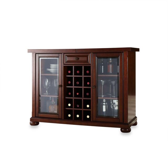 Crosley Alexandria Sliding Top Bar Cabinet in Mahogany