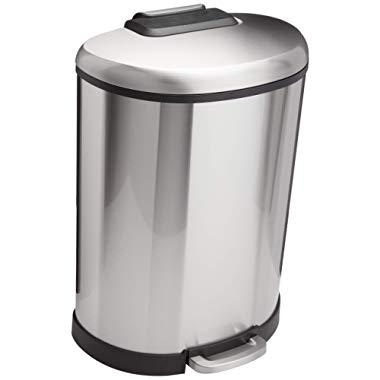 AmazonBasics D-Shaped Soft-Close Trash Can - 50L