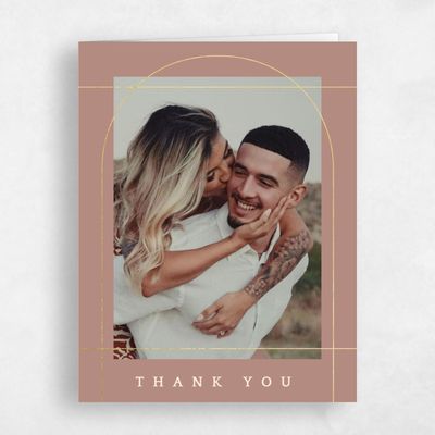 Café au Lait, Brown Wedding Thank You - Corwin Photo Foil