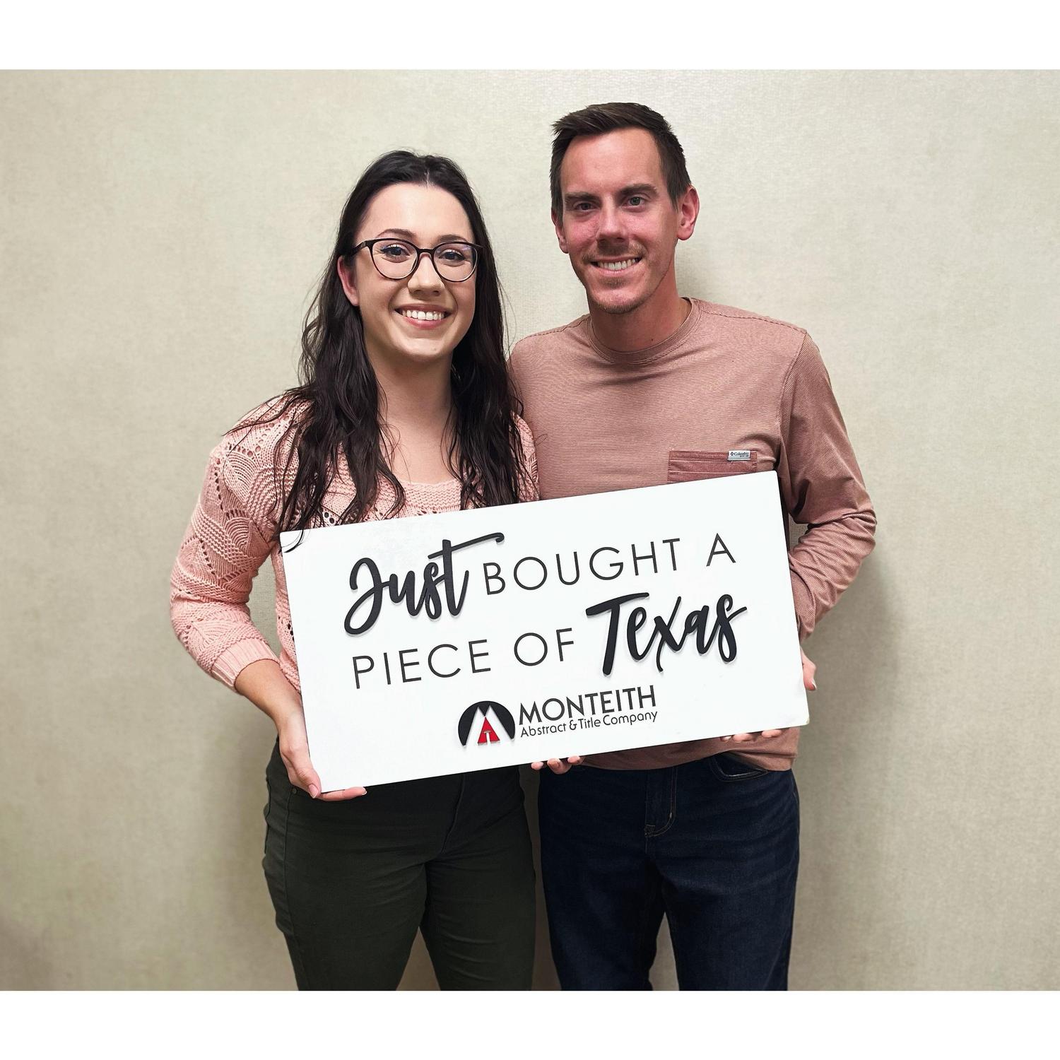 December 2023: Closing on our land in Rogers, TX - Merry Christmas to us!