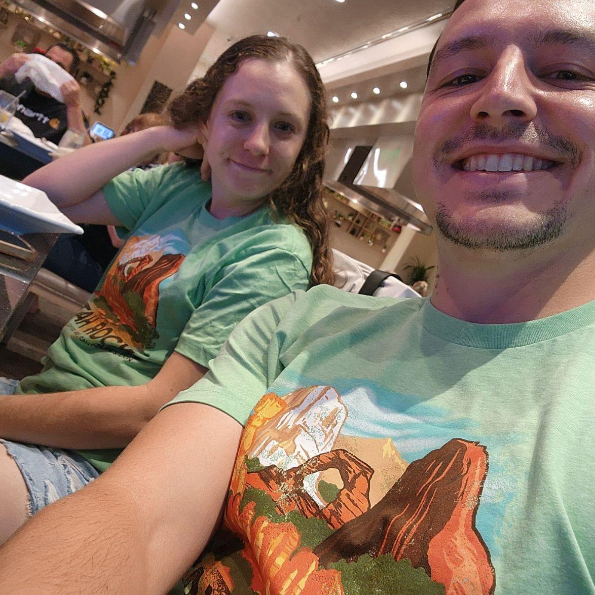 Colleen is totally not embarrassed that we are matching