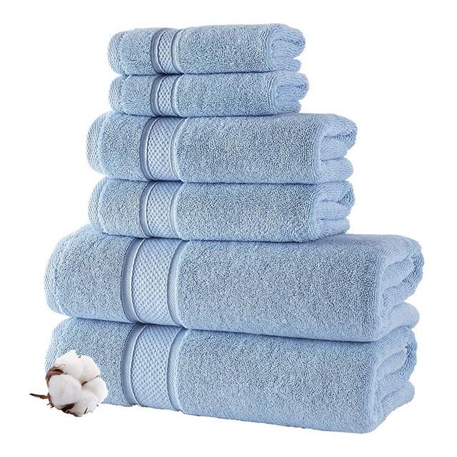 NOVA Luxury Linen - Hotel Quality Turkish Towel Set for Bathroom | 2 Bath Towels, 2 Hand Towels, 2 Washcloths