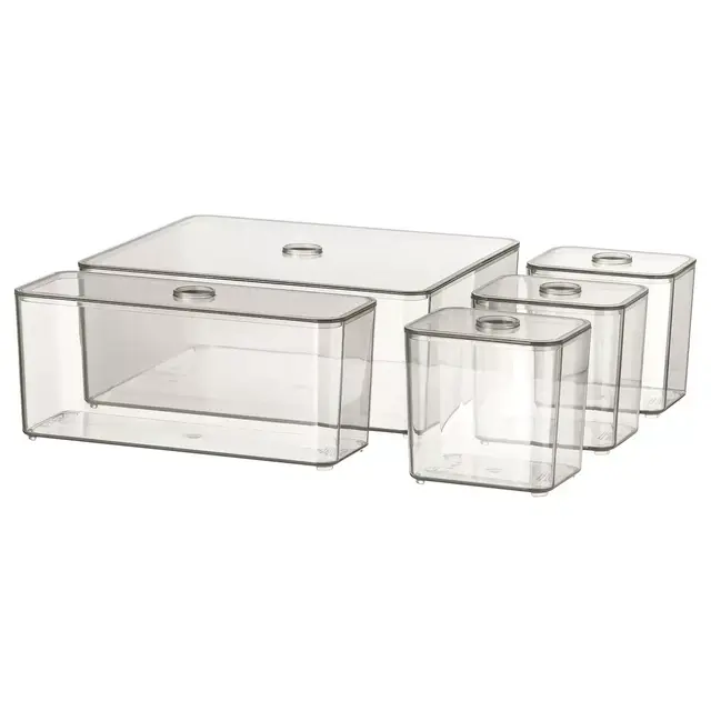 GODMORGONBox with lid, set of 5, smoked9 ½x7 ¾x4 "