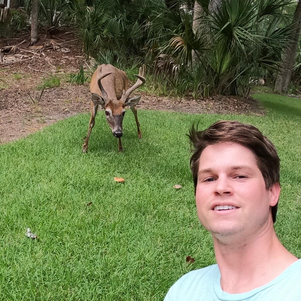 Clark is one with the deer on Fripp. They are his besties