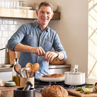 Bobby Flay Professional Ceramic Nonstick Saute Pan with Lid